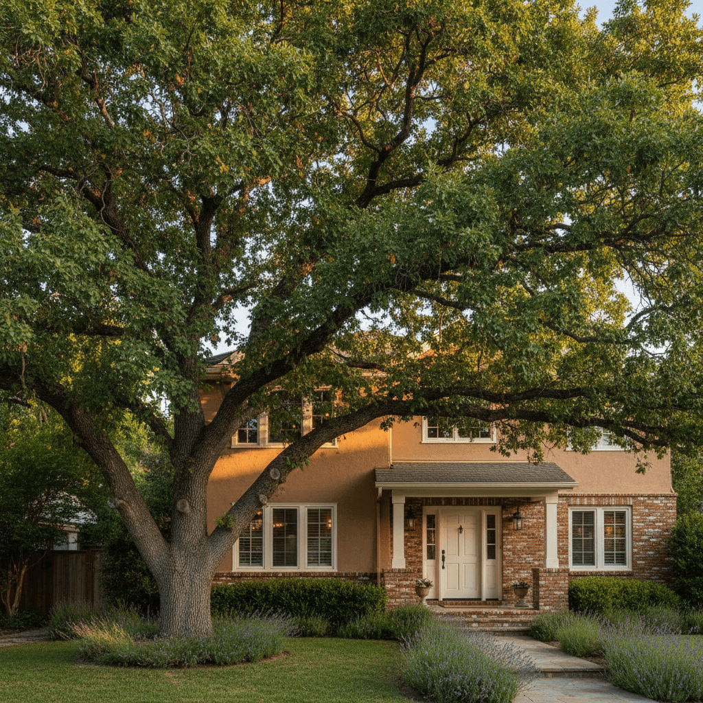 Mature tree increasing curb appeal and property value