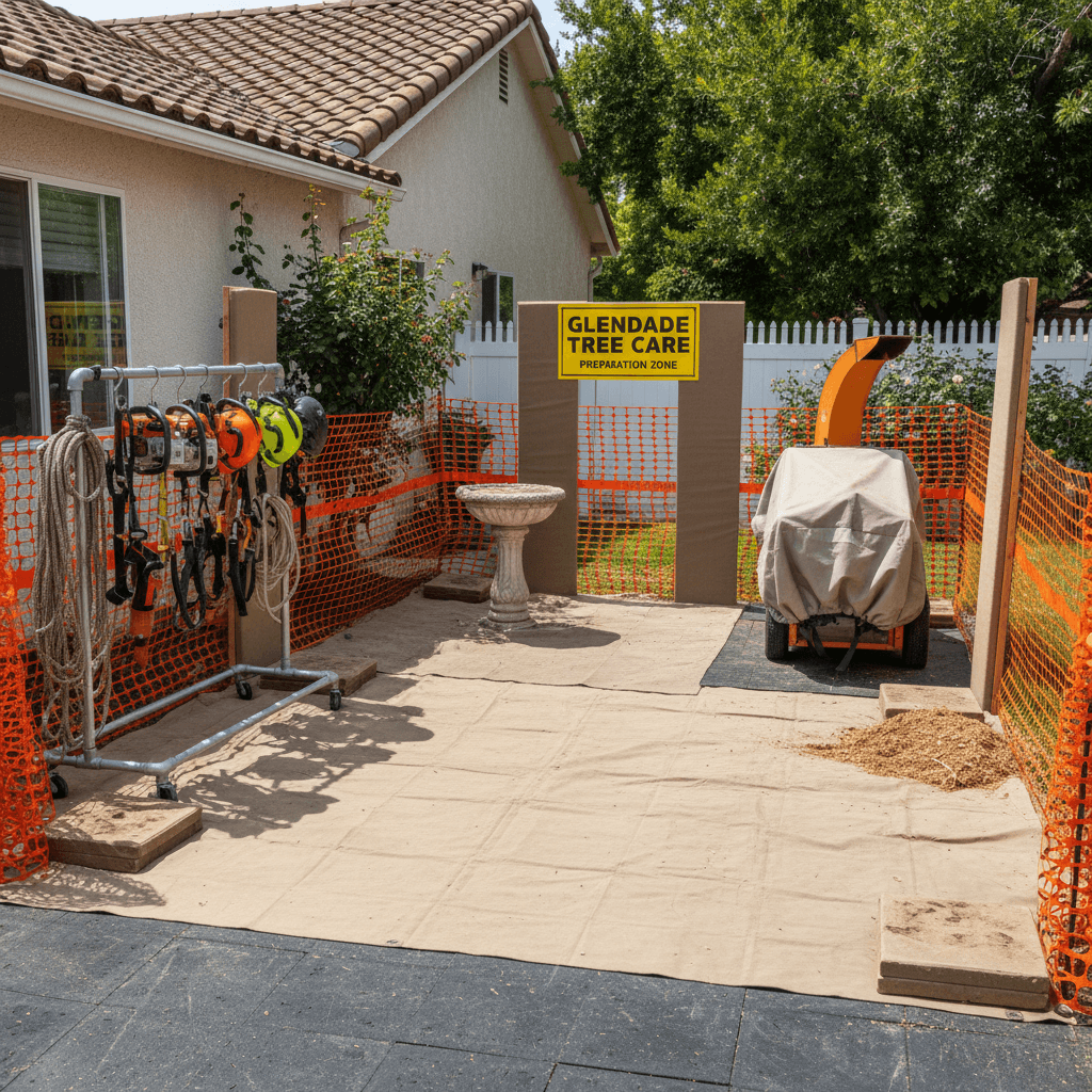 Protected residential property during tree removal work
