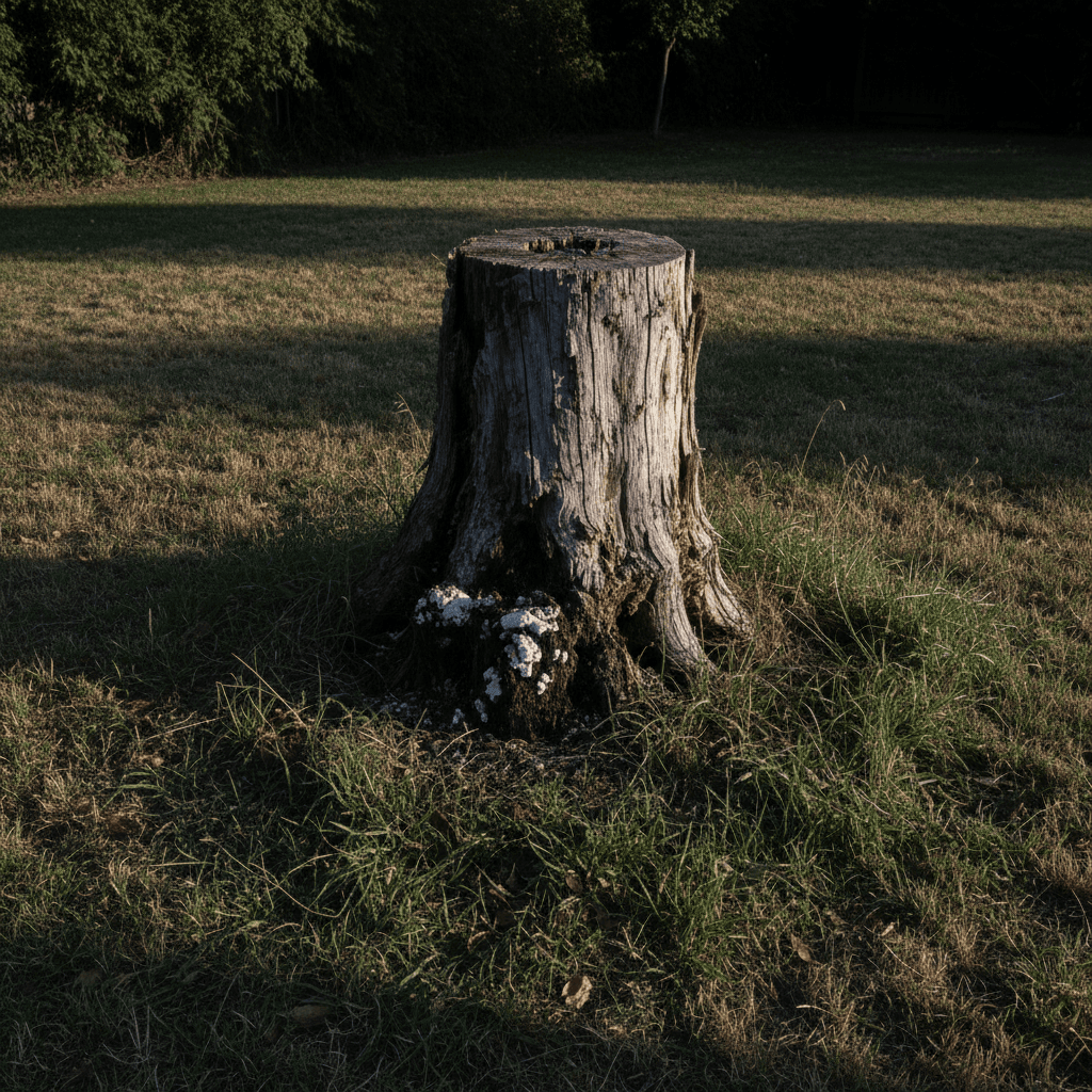 Aged stump before grinding